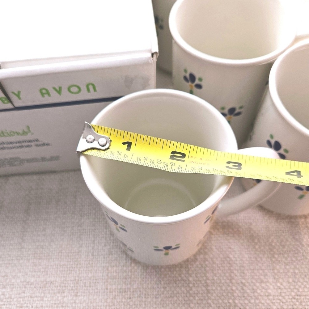 Vintage Avon Fresh Flower Coffee Mug Set of 4 1987 Sales Award Made in Japan - Picture 4 of 8